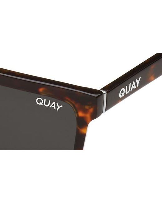 Quay Black Let It Run 48mm Small Polarized Square Sunglasses for men