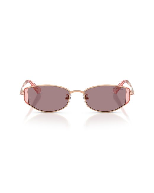 Swarovski Pink 53Mm Oval Sunglasses