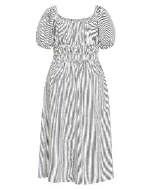 City Chic Gray Adelynn Stripe Midi Dress