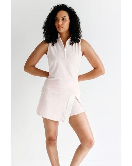 Beldrie White Drive Mock Top