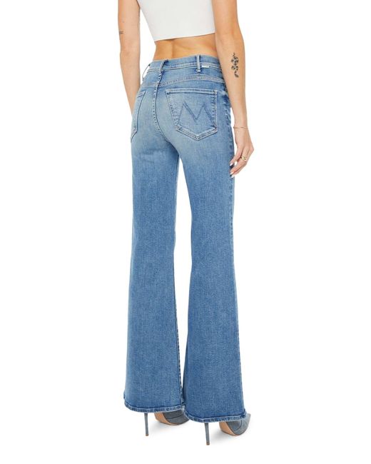 Mother Blue Hustler Roller Sneak Flare Jeans