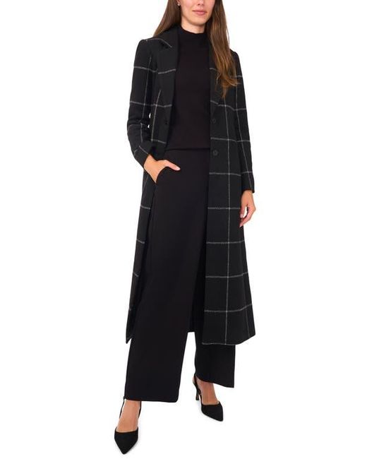 Halogen® Black Windowpane Check Longline Jacket