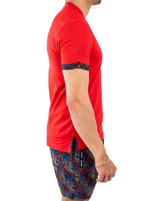 Maceoo Red Vivaldi V-neck T-shirt for men
