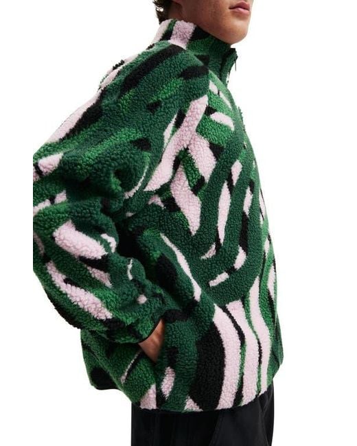 Cotton On Green Tylah Saunders Teddy 1/2 Zip Fleece for men