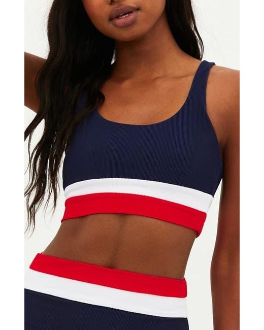 Beach Riot Blue Mackenzine Colorblock Bikini Top