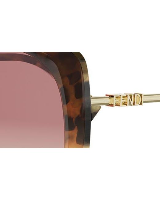 Fendi Pink Graphy 55Mm Gradient Square Sunglasses