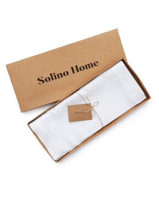 Solino Home White Linen Table Runner