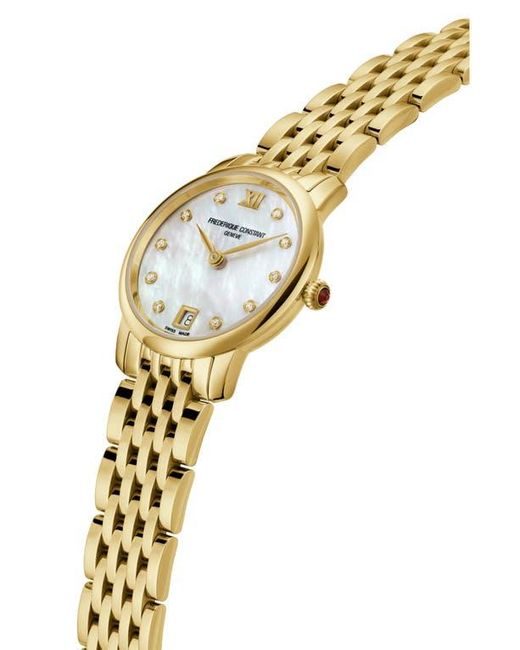 Frederique Constant Metallic Classic Slimline Diamond Bracelet Watch, 30Mm for men