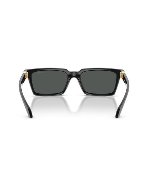 Versace Gray 55Mm Rectangular Sunglasses for men