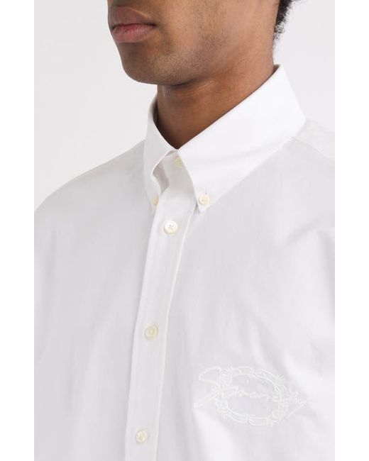 Givenchy White Short Sleeve Cotton Button-Down Shirt for men