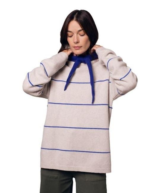 Celtic & Co. Gray Split Hem Slouch Funnel Neck Jumper