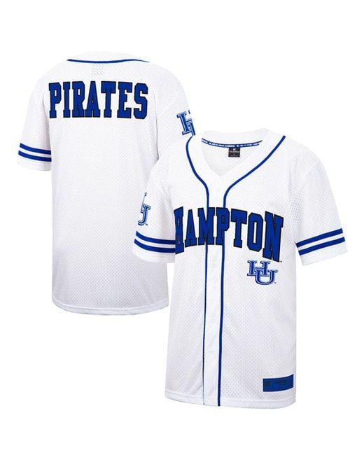 Colosseum Athletics White Hampton Pirates Free Spirited Mesh Button-up  Baseball Jersey At Nordstrom in Blue for Men