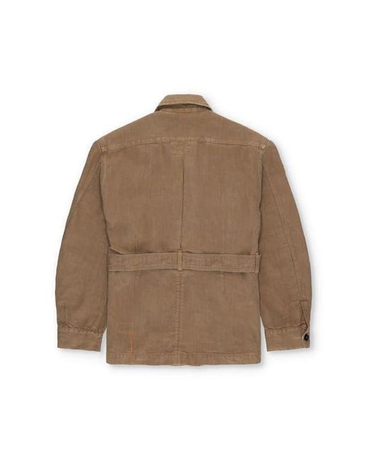Fortela Brown Clint Linen Sahariana Jacket for men