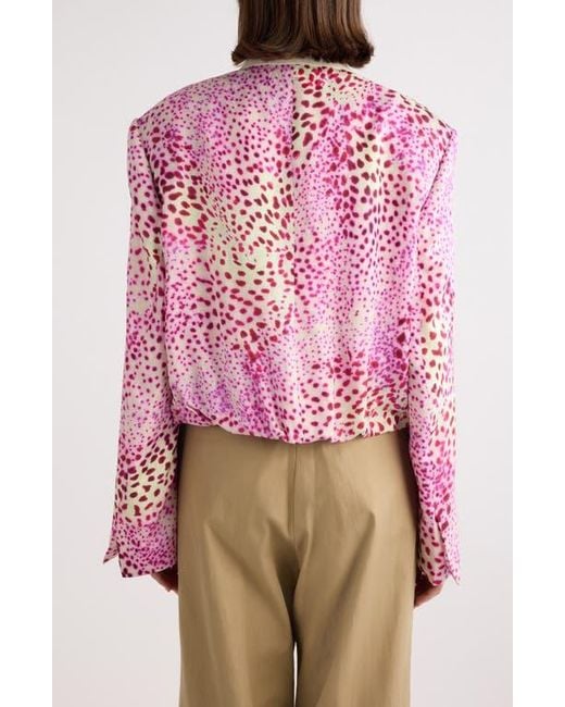 ジャケット DRIES VAN NOTEN Dark Pink Cupro Blend Voly Jacket 262583070?w=1024