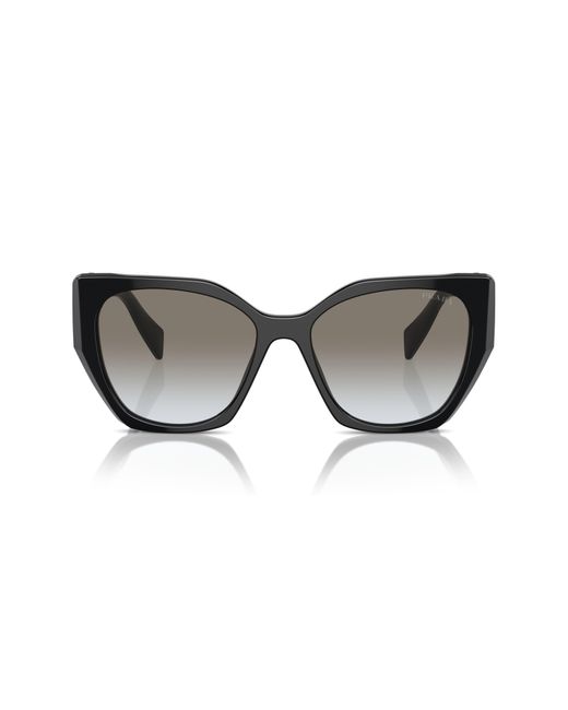 Prada Black 56mm Gradient Polarized Rectangular Sunglasses