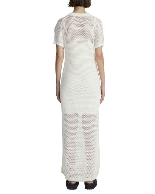 Rag & Bone Leah Open Knit Polo Maxi Dress in White
