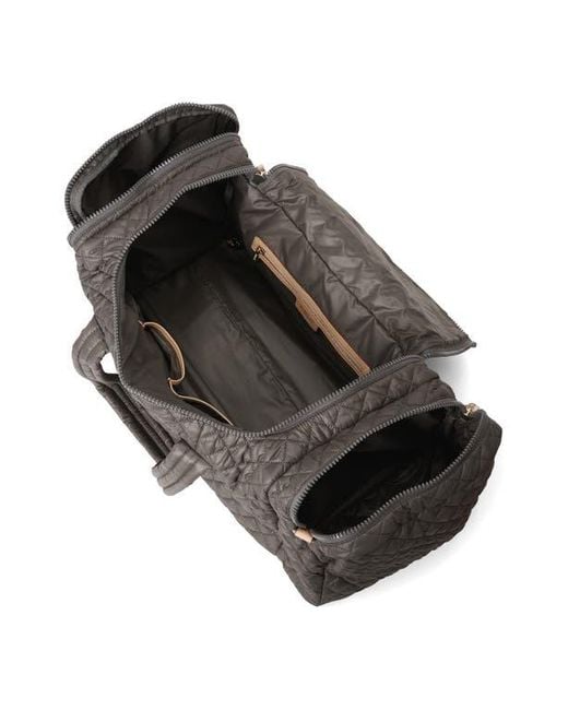 MZ Wallace Gray Large Metro Team Quilted Nylon Duffle Bag