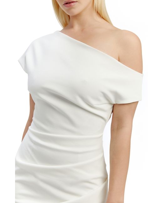Bardot White Letita One-shoulder Minidress
