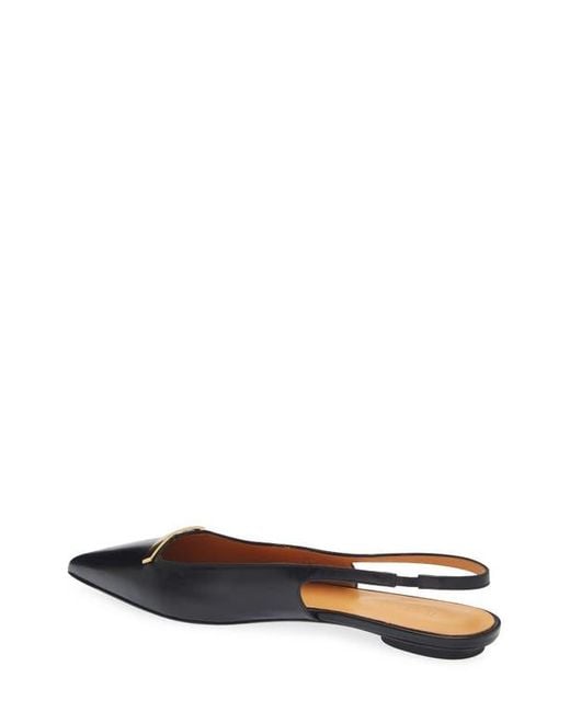 Tod's Black Barretta Pointed Toe Slingback Flat