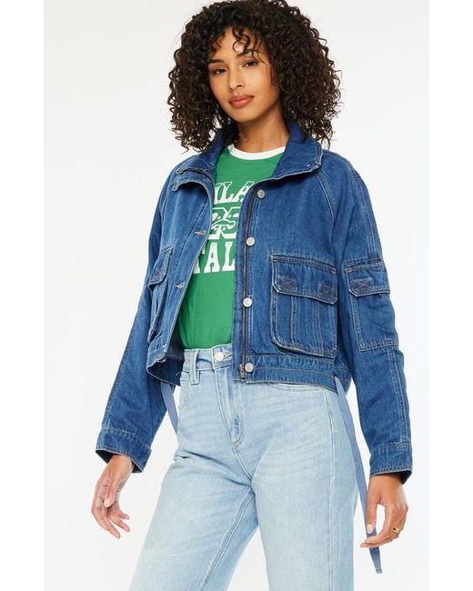 Kancan Blue Jailene Denim Windbreaker Jacket