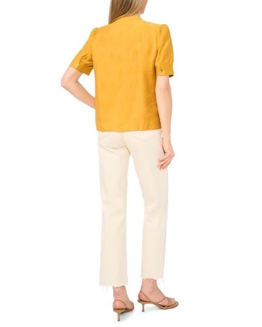 Halogen® Yellow Pintuck Pleat Button-Up Top