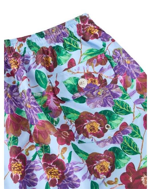Robert Talbott White Connery Drawstring Swim Trunk for men