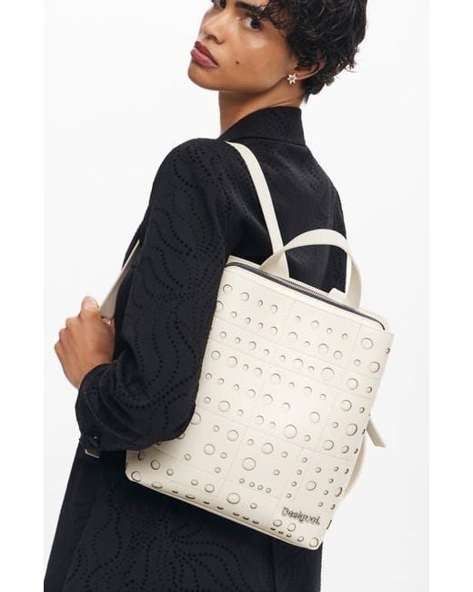 Desigual Bloomer Faux Leather Backpack in Natural Lyst