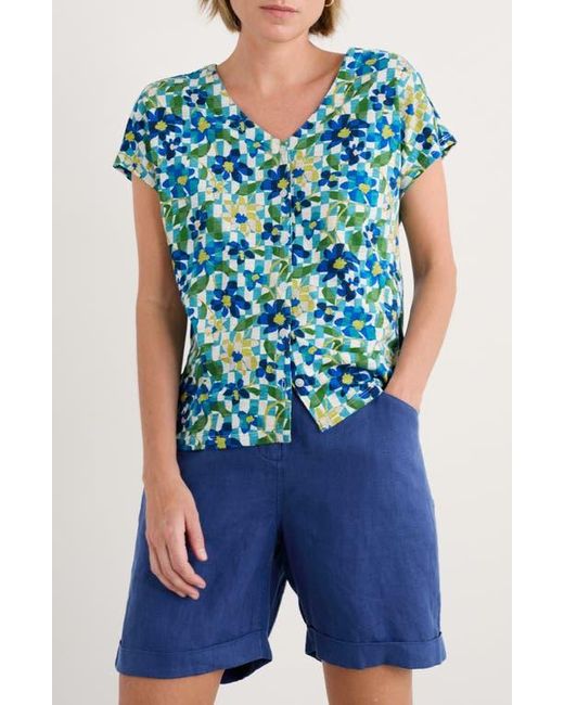 Seasalt Cornwall Blue Studio Glass Organic Cotton Button-Up Top