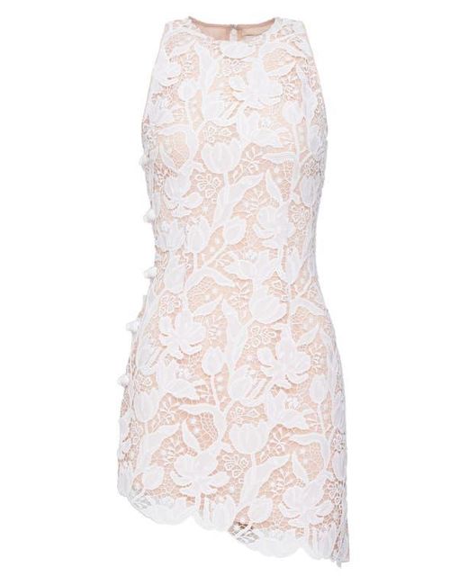 SAU LEE White Silba Floral Lace Cocktail Dress