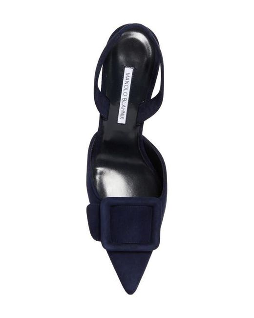 Manolo Blahnik Blue Maysli Pointed Toe Slingback Pump