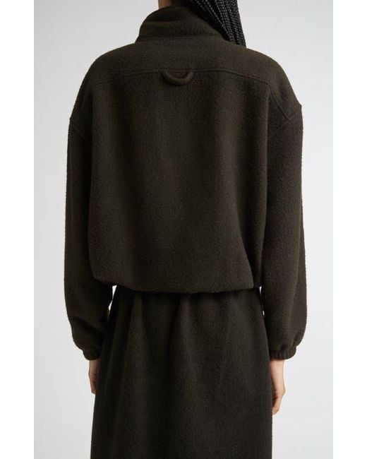 Rier Black Wool Fleece Half Zip Sweatshirt