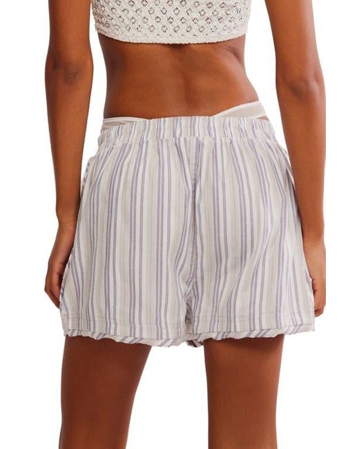 Free People White Day To Day Flannel Boxer Pajama Shorts