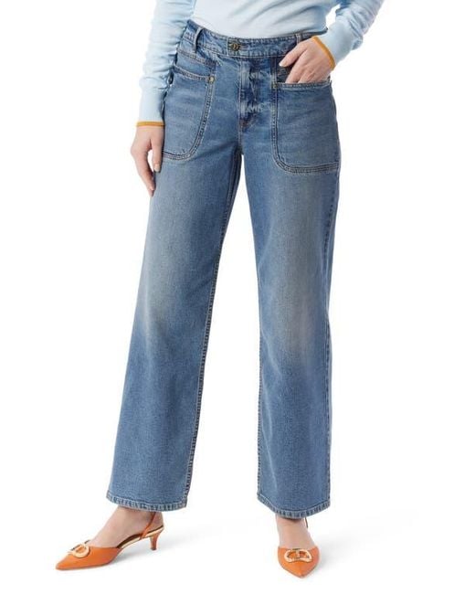 DO by Dee Ocleppo Blue Astrid Straight Leg Utility Jeans