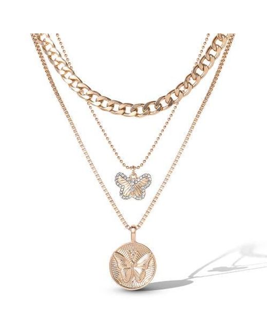 Jessica Simpson Metallic 3-Piece Butterfly Necklace
