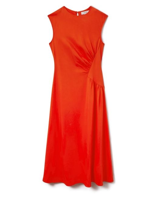 Reiss Red Stacey Sleeveless Midi Dress