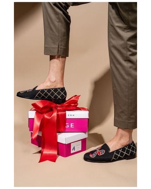 PAIGE Black Needlepoint Loafer