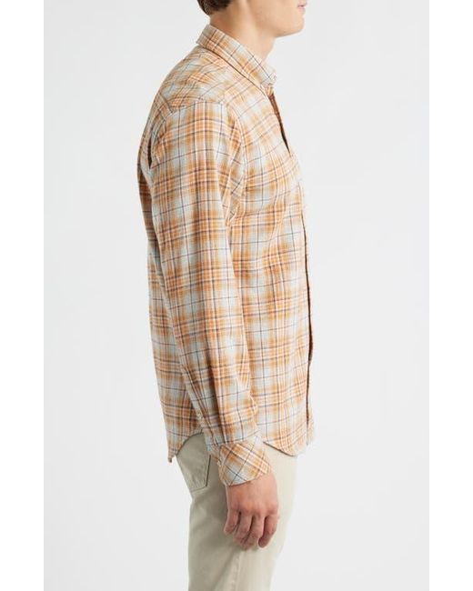 James Campbell Natural Vulcan Trim Fit Plaid Cotton Button-Up Shirt for men