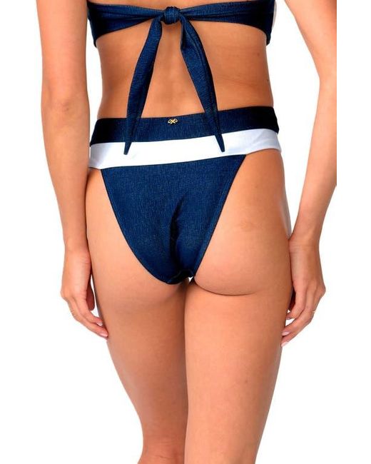 PQ Swim Blue Metallic Banded Bikini Bottoms