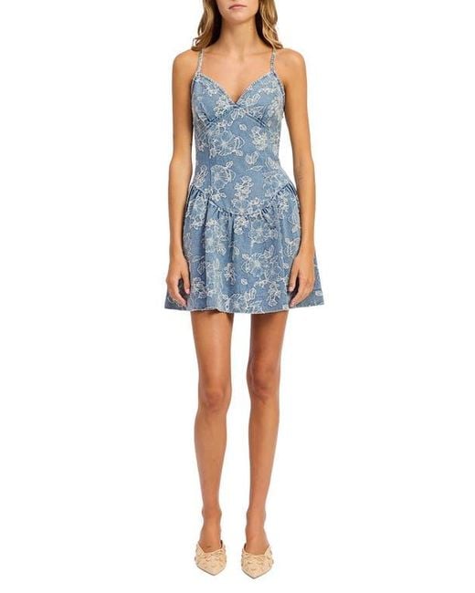 en saison denim dress En Saison June Belted Denim Minidress In Indigo Denim - 60% Off