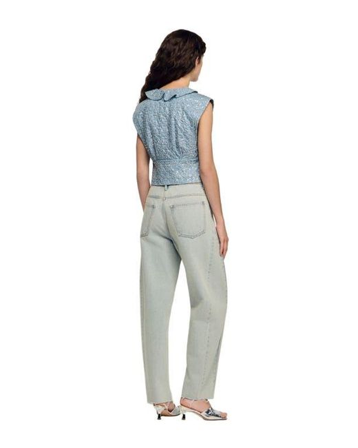 Sandro Blue Sequin Top