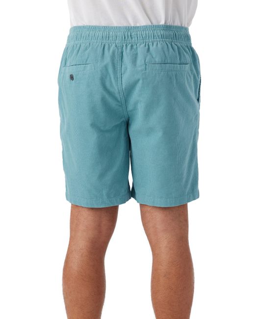 O'neill Sportswear Blue Stretch Corduroy Drawstring Shorts for men