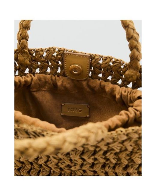Mango Brown Woven Paper Basket Bag