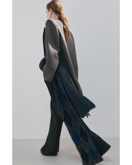 Mango Black Double Breasted Wool Blend Coat
