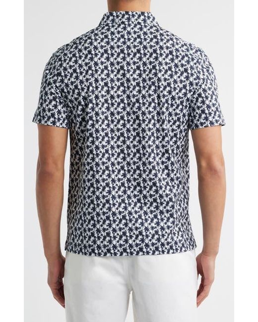 Bugatchi Blue Victor Ooohcotton Palm Tree Print Polo for men