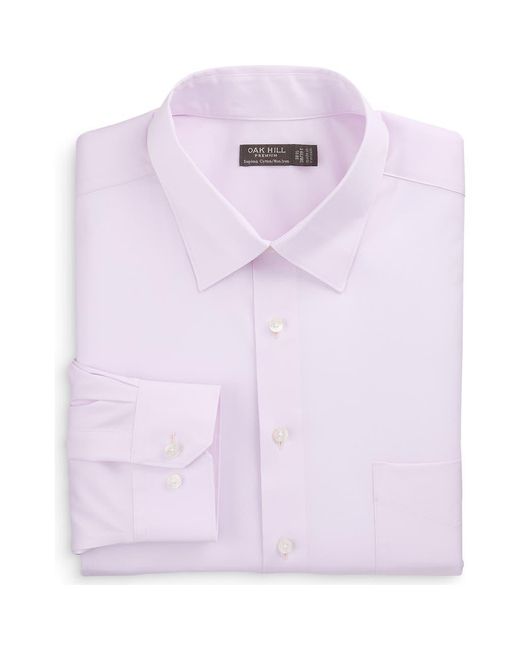 Oak Hill Premium by DXL Men's Purple Big & Tall Stretch Pinpoint Dress Shirt  - www.ice4pros.com.br