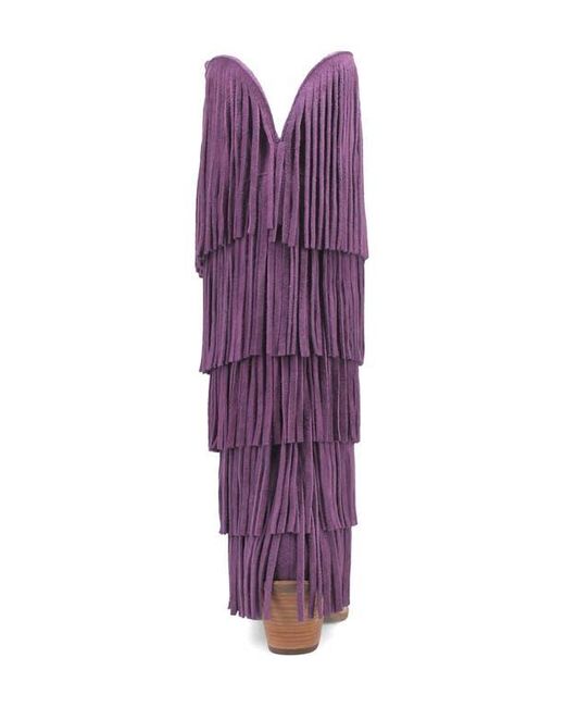Dingo Purple Wild Child Fringe Knee High Western Boot