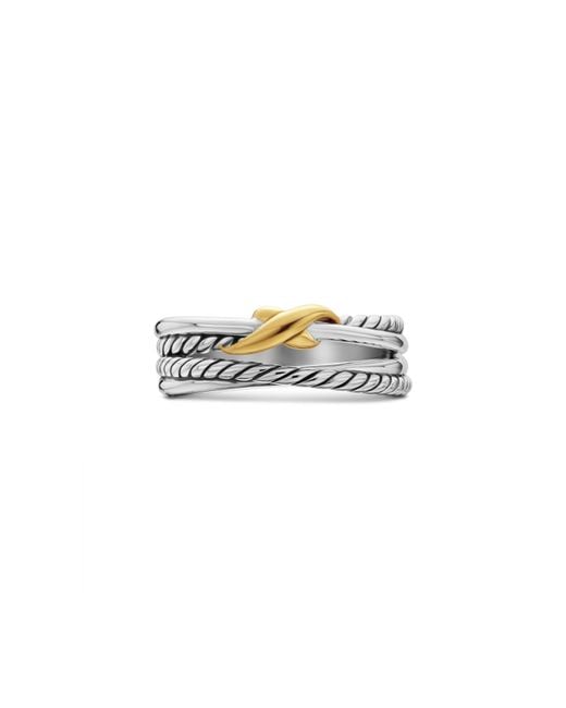 David Yurman White X Crossover Band Ring
