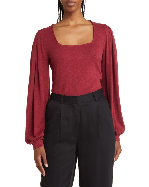 Nordstrom Red Square Neck Knit Top