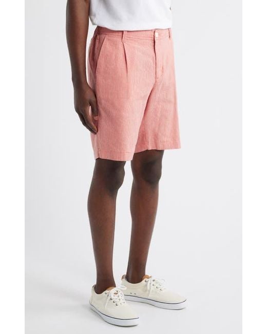 Tommy Bahama Pink Isla Sands Pleated Stripe Linen Blend Shorts for men