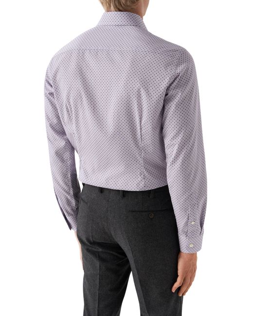 Eton of Sweden Gray Slim Fit Geometric Print Dress Shirt for men